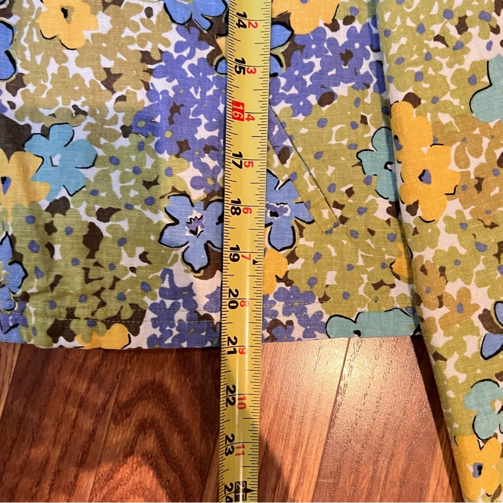 VINTAGE | 90s/Y2K colorful floral print linen cropped blazer jacket - Picture 9 of 10